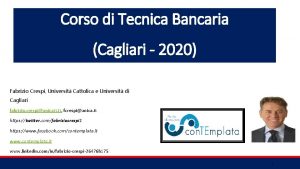 Corso di Tecnica Bancaria Cagliari 2020 Fabrizio Crespi