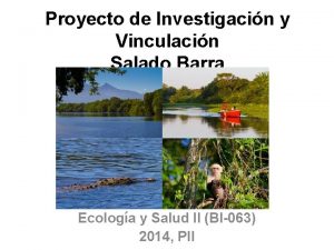 Proyecto de Investigacin y Vinculacin Salado Barra Ecologa