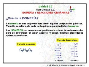 Unidad II SubUnidad 2 2 ISOMERA Y REACCIONES