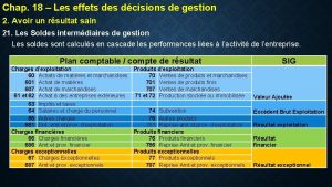 Chap 18 Les effets des dcisions de gestion