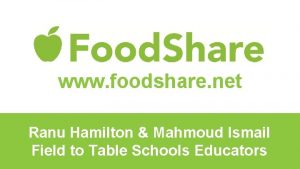 www foodshare net Ranu Hamilton Mahmoud Ismail Field