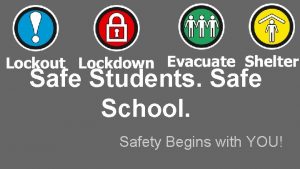 Safe Students Safe School Safety Begins with YOU