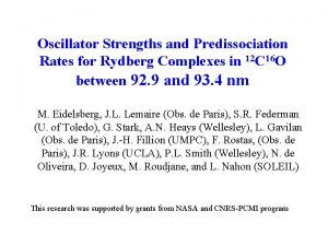 Oscillator Strengths and Predissociation Rates for Rydberg Complexes