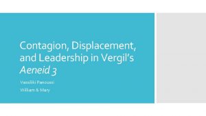 Contagion Displacement and Leadership in Vergils Aeneid 3