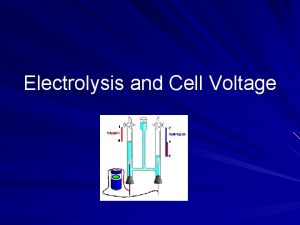 Electrolysis and Cell Voltage Electrolysis Process where a