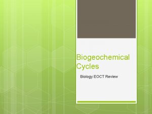 Biogeochemical Cycles Biology EOCT Review Essentials for Life