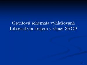 Grantov schmata vyhlaovan Libereckm krajem v rmci SROP