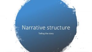 Narrative structure Telling the story Definition Narrative writing