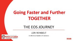 Going Faster and Further TOGETHER THE EOS JOURNEY