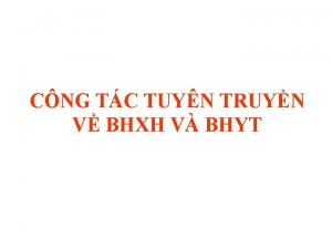 CNG TC TUYN TRUYN V BHXH V BHYT