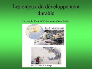 Les enjeux du dveloppement durable Lexemple dune ONG