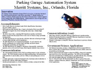 Parking Garage Automation System Merritt Systems Inc Orlando