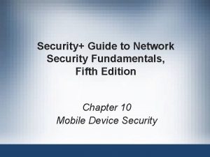 Security Guide to Network Security Fundamentals Fifth Edition