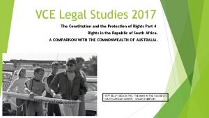 VCE Legal Studies 2017 The Constitution and the