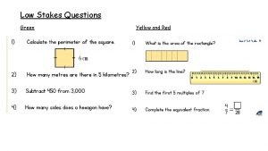 Low Stakes Questions Green Yellow and Red Learning