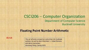 CSCI 206 Computer Organization Department of Computer Science