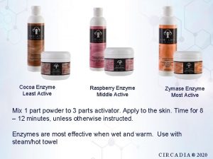 Cocoa Enzyme Least Active Raspberry Enzyme Middle Active