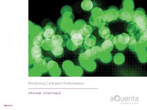 Monitoring Contractor Performance GRAHAM CONSTABLE P 496 Rev