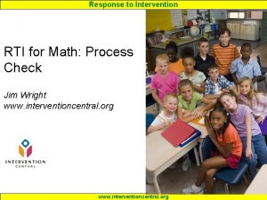 Response to Intervention RTI for Math Process Check