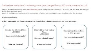 Outline how methods of combatting crime have changed