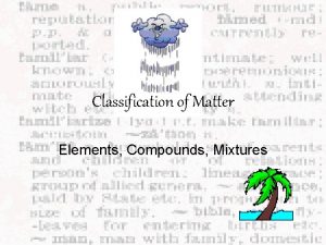 Classification of Matter Elements Compounds Mixtures Lesson Objective