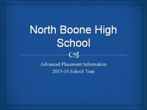 North Boone High School Advanced Placement Information 2015