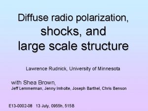 Diffuse radio polarization shocks and large scale structure