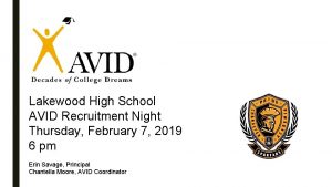 Lakewood High School AVID Recruitment Night Thursday February