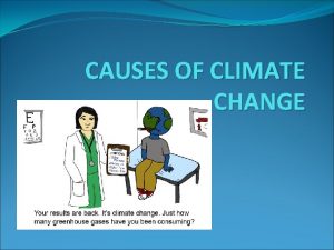 CAUSES OF CLIMATE CHANGE Manmade causes of climate