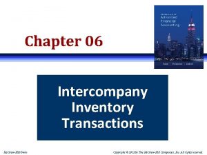 Chapter 06 Intercompany Inventory Transactions Mc GrawHillIrwin Copyright