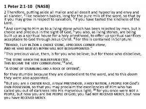 1 Peter 2 1 10 NASB 2 Therefore