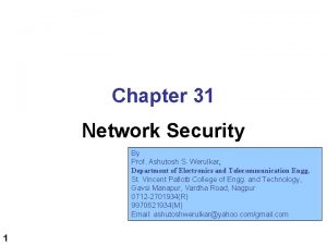 Chapter 31 Network Security By Prof Ashutosh S