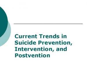 Current Trends in Suicide Prevention Intervention and Postvention