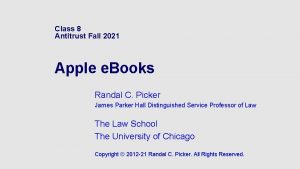 Class 8 Antitrust Fall 2021 Apple e Books