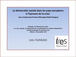 La dmocratie sociale dans les pays europens lpreuve