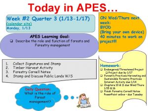 Today in APES Week 2 Quarter 3 113