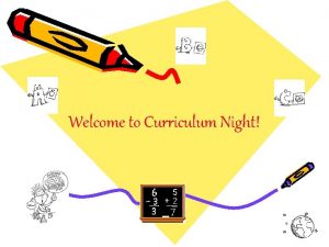 Welcome to Curriculum Night Curriculum Night Agenda Tuesday