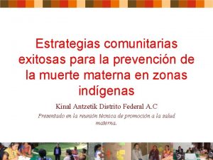 Estrategias comunitarias exitosas para la prevencin de la