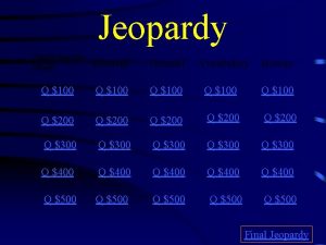 Jeopardy AngloSaxons Ideals Beowulf Grendel Q 100 Q