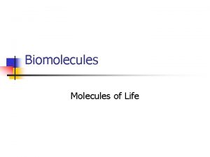 Biomolecules Molecules of Life What is a Biomolecule