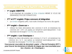 Comment remplir le Plan de Formation Format EXCEL