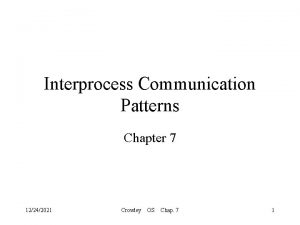 Interprocess Communication Patterns Chapter 7 12242021 Crowley OS