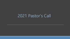 2021 Pastors Call Effective Salary Comparison 2020 Call