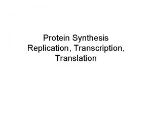 Protein Synthesis Replication Transcription Translation DNA Structure Discovered