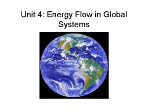 Unit 4 Energy Flow in Global Systems Chapters