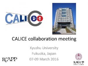 CALICE collaboration meeting Kyushu University Fukuoka Japan 07
