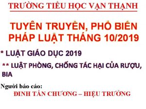 TRNG TIU HC VN THNH TUYN TRUYN PH