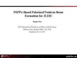 PEPPo Based Polarized Positron Beam Formation for JLEIC