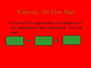 Warmup The Flow Map Create a flow map