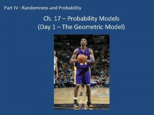 Part IV Randomness and Probability Ch 17 Probability